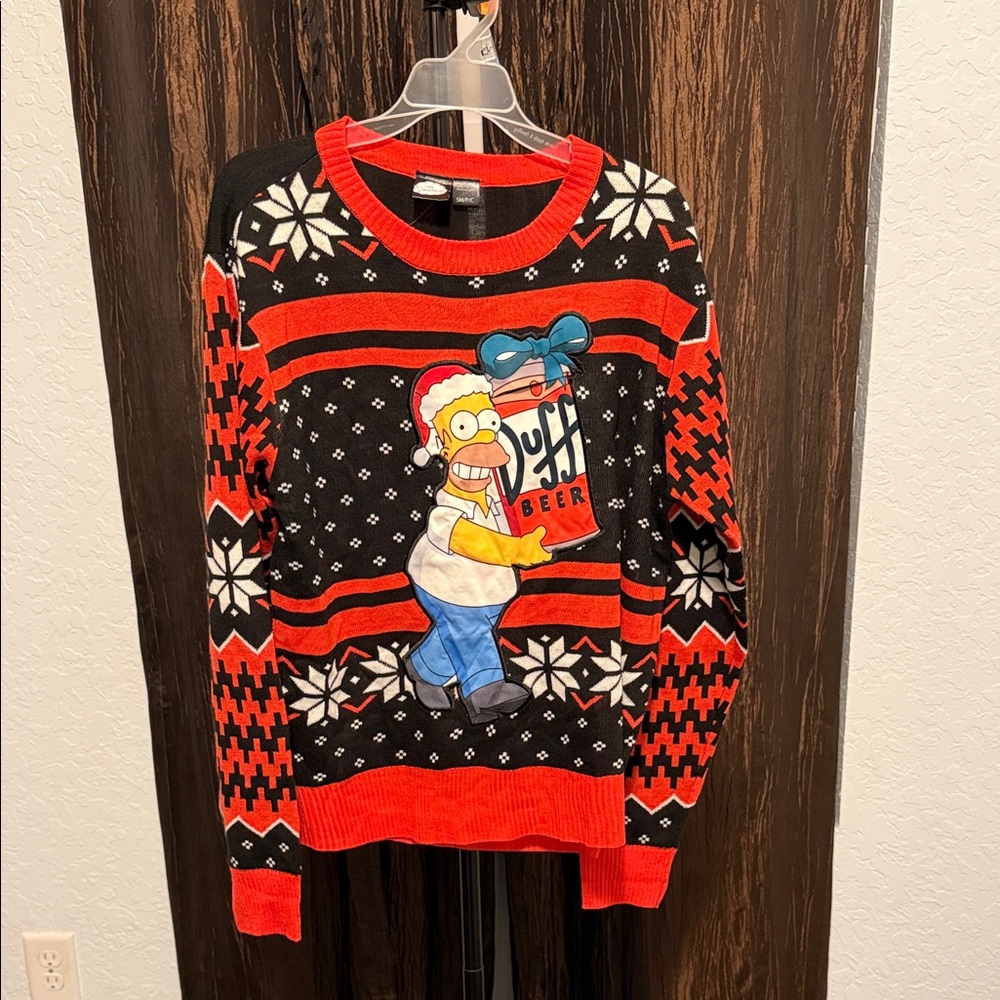 Festive Red and Black Crewneck Sweater